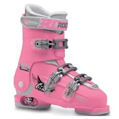 Roces IDEA Free Adjustable Youth Ski Boots | Size 22.5 - 25.5 MP -Ski Shop RocesIDEAFree22.5 25.5DeepPinkWhite