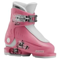 Roces IDEA Up Adjustable Youth Ski Boots | Size 16.0-18.5 -Ski Shop RocesIDEAUp16.0 18.5 DeepPinkWhite