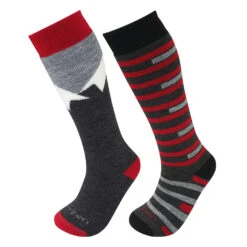 Lorpen Kids 2-Pack Ski Socks 6 Lorpen Kids 2-Pack Ski Socks -Ski Shop USG LORPEN KIDS 2 PACK RED