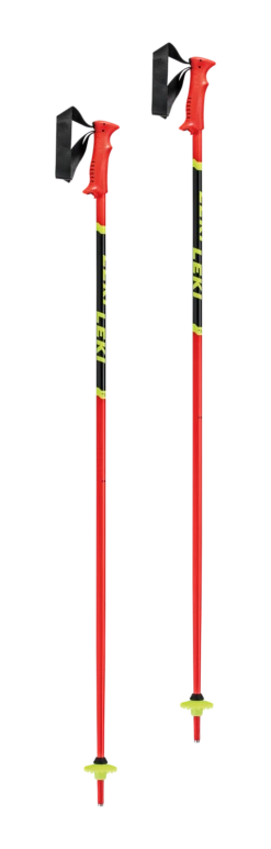 Leki Racing Kids Ski Poles Red Yellow & Black - DISCONTINUED